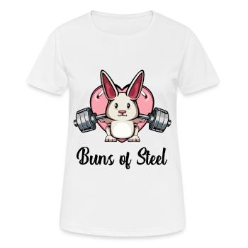 Cadeau d'entraîneur de fitness d'haltère lapin de body building - T-shirt respirant Femme - blanc - Devant - AI Model Female 172 dark (172cm)