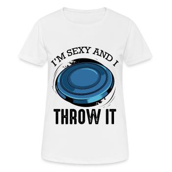 Discgolf Spruch Lustig Wortspiel Frisbee Geschenk - Frauen T-Shirt atmungsaktiv - Weiß - Vorne - AI Model Female 172 dark (172cm)