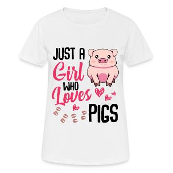 porc - T-shirt respirant Femme - blanc - Devant - AI Model Female 172 dark (172cm)
