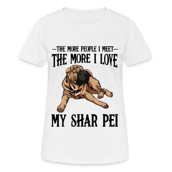 Shar Pei - Frauen T-Shirt atmungsaktiv - Weiß - Vorne - AI Model Female 172 dark (172cm)
