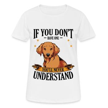 Golden retriever - T-shirt respirant Femme - blanc - Devant - AI Model Female 172 dark (172cm)