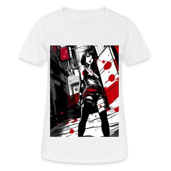 Anime Art | Japanese Ninja Girl - Frauen T-Shirt atmungsaktiv - Weiß - Vorne - AI Model Female 172 dark (172cm)