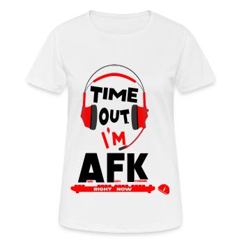 AFK - weg von der Tastatur, Auszeit - Gamer-Slang - Frauen T-Shirt atmungsaktiv - Weiß - Vorne - AI Model Female 172 dark (172cm)