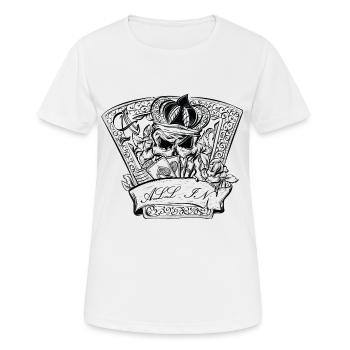 Poker Game with Death - Frauen T-Shirt atmungsaktiv - Weiß - Vorne - AI Model Female 172 dark (172cm)