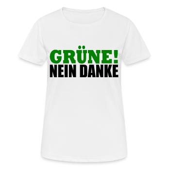Grüne Nein Danke - Frauen T-Shirt atmungsaktiv - Weiß - Vorne - AI Model Female 172 dark (172cm)