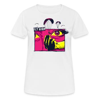 Paragliding Eyes Fly High - Frauen T-Shirt atmungsaktiv - Weiß - Vorne - AI Model Female 172 dark (172cm)