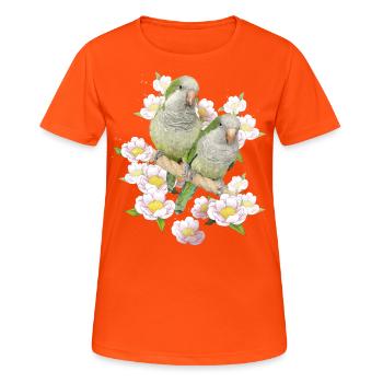 Perruche d’Argentine - T-shirt respirant Femme - orange néon - Devant - AI Model Female 172 dark (172cm)