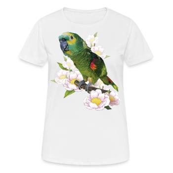 L’amazone à front bleu - T-shirt respirant Femme - blanc - Devant - AI Model Female 172 dark (172cm)