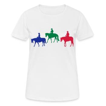 Westernreiter - Frauen T-Shirt atmungsaktiv - Weiß - Vorne - AI Model Female 172 dark (172cm)