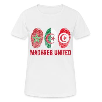 MAGHREB UNITED المغرب - T-shirt respirant Femme - blanc - Devant - AI Model Female 172 dark (172cm)