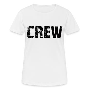 Crew - Frauen T-Shirt atmungsaktiv - Weiß - Vorne - AI Model Female 172 dark (172cm)