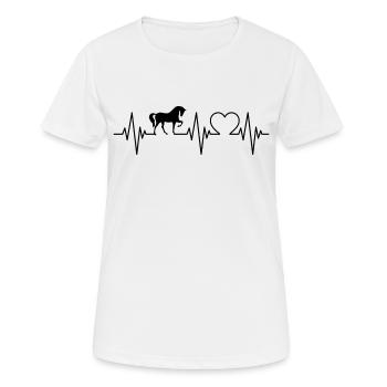 Les chevaux aiment le cœur du cheval - T-shirt respirant Femme - blanc - Devant - AI Model Female 172 dark (172cm)