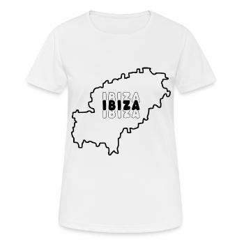 Carte de l’île d’Ibiza Espagne Îles Baléares - T-shirt respirant Femme - blanc - Devant - AI Model Female 172 dark (172cm)