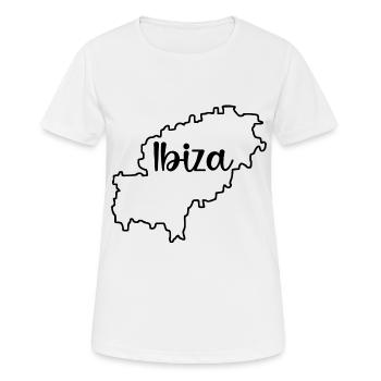 Carte de l’île d’Ibiza Espagne Îles Baléares - T-shirt respirant Femme - blanc - Devant - AI Model Female 172 dark (172cm)