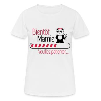 Bientôt mamie - Future grand-mère - T-shirt respirant Femme - blanc - Devant - AI Model Female 172 dark (172cm)