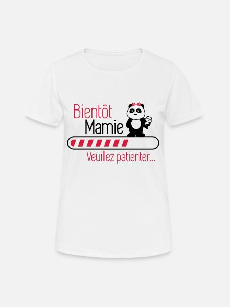 Bientôt mamie - Future grand-mère - T-shirt respirant Femme - blanc