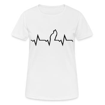 Katze - Herzschlag - Frauen T-Shirt atmungsaktiv - Weiß - Vorne - AI Model Female 172 dark (172cm)