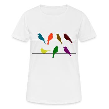 oiseaux engloutit - T-shirt respirant Femme - blanc - Devant - AI Model Female 172 dark (172cm)