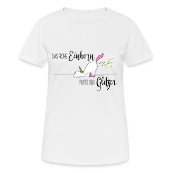 Das frühe Einhorn - Frauen T-Shirt atmungsaktiv - Weiß - Vorne - AI Model Female 172 dark (172cm)