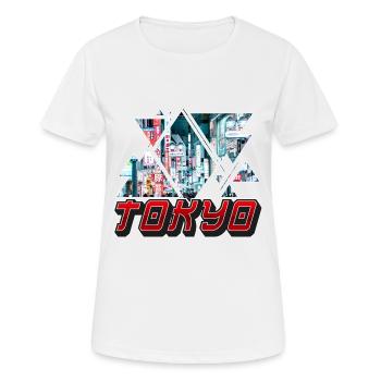 Tokyo Tokyo Japon Asie Asie Ville d’Asie Skyline Police - T-shirt respirant Femme - blanc - Devant - AI Model Female 172 dark (172cm)