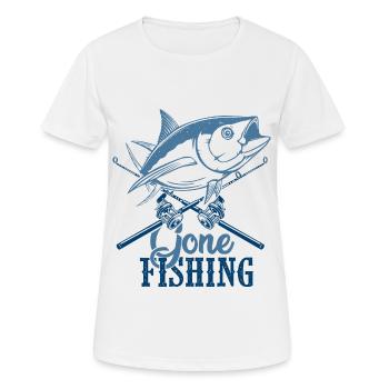 pêché gone fiching cadeau pêcheur en haut de mer - T-shirt respirant Femme - blanc - Devant - AI Model Female 172 dark (172cm)