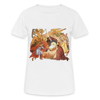 La naissance de Jésus - T-shirt respirant Femme - blanc - Devant - AI Model Female 172 dark (172cm)