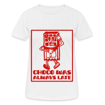Chocolat en retard mascotte vintage - T-shirt respirant Femme - blanc - Devant - AI Model Female 172 dark (172cm)