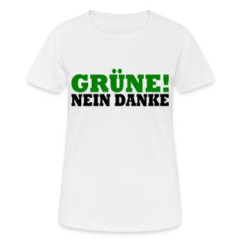 Grüne Nein Danke - Frauen T-Shirt atmungsaktiv - Weiß - Vorne - AI Model Female 172 dark (172cm)