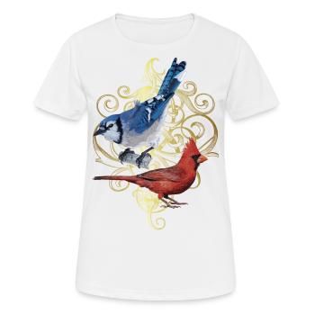 The Northern Cardinal and the Blue Jay - Women's Breathable T-Shirt - white - Front - AI Model Female 172 dark (172cm)