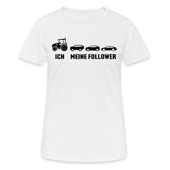 traktor ich meine follower trecker landwirt - Frauen T-Shirt atmungsaktiv - Weiß - Vorne - AI Model Female 172 dark (172cm)