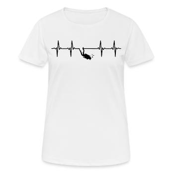 tauchen herzschlag taucher tauch scuba taucherin - Frauen T-Shirt atmungsaktiv - Weiß - Vorne - AI Model Female 172 dark (172cm)