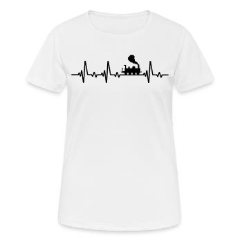 Maquette de chemin de fer Heartbeat Locomotive de chemin de fer - T-shirt respirant Femme - blanc - Devant - AI Model Female 172 dark (172cm)