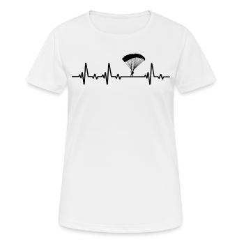 Skydiver Heartbeat Skydiving Skydiver - Women's Breathable T-Shirt - white - Front - AI Model Female 172 dark (172cm)