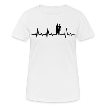 Surf Herzschlag Surfen Surfer - Frauen T-Shirt atmungsaktiv - Weiß - Vorne - AI Model Female 172 dark (172cm)