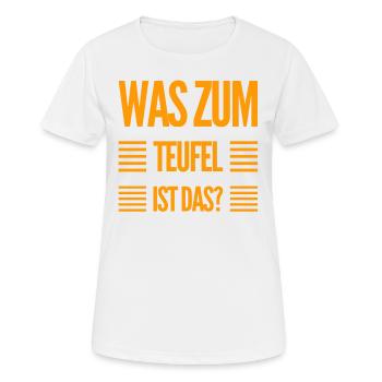 was ist das? - Frauen T-Shirt atmungsaktiv - Weiß - Vorne - AI Model Female 172 dark (172cm)