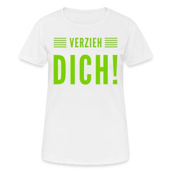 geh weg - Frauen T-Shirt atmungsaktiv - Weiß - Vorne - AI Model Female 172 dark (172cm)