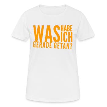 ich kann es nicht fassen - Frauen T-Shirt atmungsaktiv - Weiß - Vorne - AI Model Female 172 dark (172cm)
