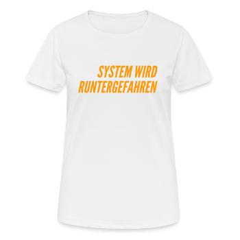 mein System ist am herunterfahren - Frauen T-Shirt atmungsaktiv - Weiß - Vorne - AI Model Female 172 dark (172cm)