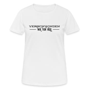 kratzen wir die Kurve - Frauen T-Shirt atmungsaktiv - Weiß - Vorne - AI Model Female 172 dark (172cm)