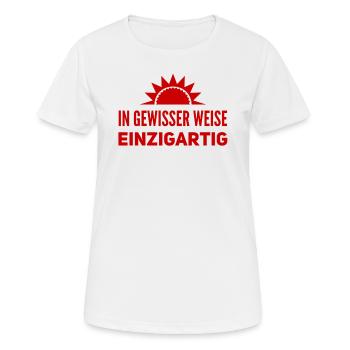 ich bin ganz besonders - Frauen T-Shirt atmungsaktiv - Weiß - Vorne - AI Model Female 172 dark (172cm)