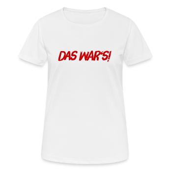 endlich vorbei - Frauen T-Shirt atmungsaktiv - Weiß - Vorne - AI Model Female 172 dark (172cm)