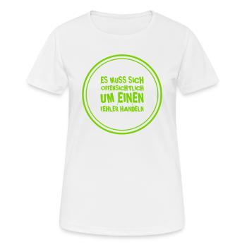 offenkundiger Fehler - Frauen T-Shirt atmungsaktiv - Weiß - Vorne - AI Model Female 172 dark (172cm)