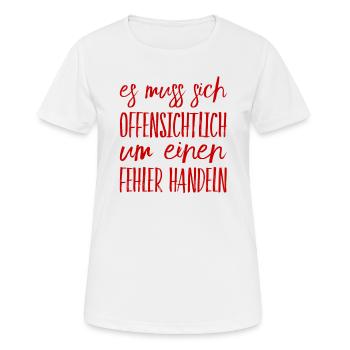 offenbar ein Fehler - Frauen T-Shirt atmungsaktiv - Weiß - Vorne - AI Model Female 172 dark (172cm)