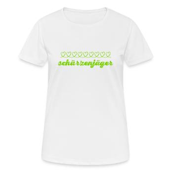 ich bin ein Schürzenjäger - Frauen T-Shirt atmungsaktiv - Weiß - Vorne - AI Model Female 172 dark (172cm)