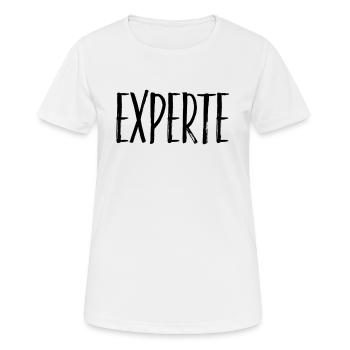 Experte - Frauen T-Shirt atmungsaktiv - Weiß - Vorne - AI Model Female 172 dark (172cm)