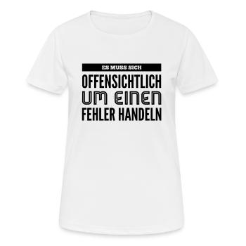 augenscheinlicher Fehler - Frauen T-Shirt atmungsaktiv - Weiß - Vorne - AI Model Female 172 dark (172cm)