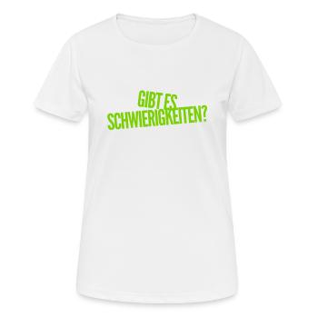 gibt es Stress? - Frauen T-Shirt atmungsaktiv - Weiß - Vorne - AI Model Female 172 dark (172cm)
