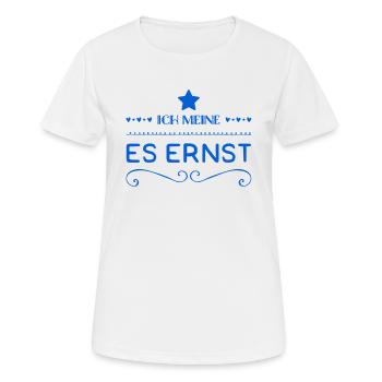 ich meine es ernst - Frauen T-Shirt atmungsaktiv - Weiß - Vorne - AI Model Female 172 dark (172cm)