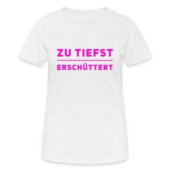 das hat mich tief getroffen - Frauen T-Shirt atmungsaktiv - Weiß - Vorne - AI Model Female 172 dark (172cm)