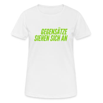 Gegensätze ziehen sich an - Frauen T-Shirt atmungsaktiv - Weiß - Vorne - AI Model Female 172 dark (172cm)